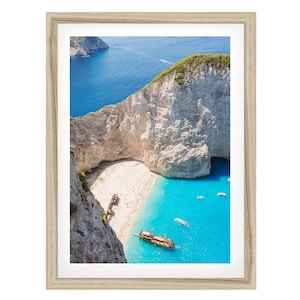 Greece Wall Art, Shipwreck Beach Zakynthos Print, Greek Islands Framed or Unframed Artwork, Fine Art Photography, Large Vertical Art