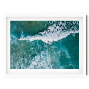 Fine Art Surfers Print, Ocean Wall Art, Surf Photography, Turquoise Art for Beach House Decor, Minimalist Framed or Unframed Artwork