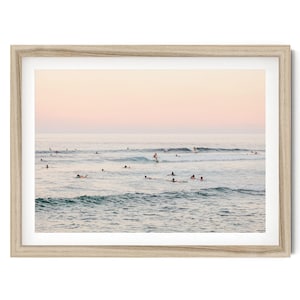 Fine Art Surf Print, Framed Coastal Wall Decor, Vintage Beach Photography for Home Decor, Coastal Chic, Ocean Sunset Framed Artwork
