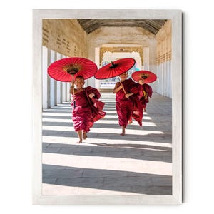 Joyful Monks Photography Print: Framed Buddhist Wall Art, Positive Energy Art, Asian Decor image 13