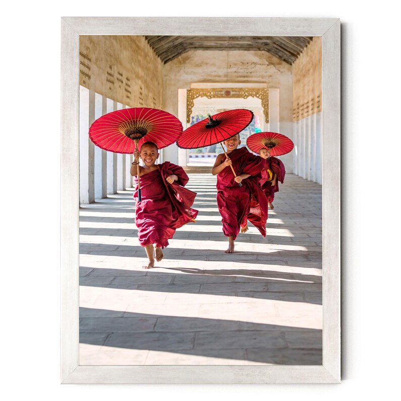 Joyful Monks Photography Print: Framed Buddhist Wall Art, Positive Energy Art, Asian Decor image 13