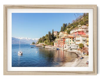 Lake Como Print,  Italy Wall Art, Varenna Town Photo, Mountain Lake Framed Artwork, Fine Art Photography, Extra Large Art Gift, Italian Art