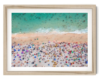 Beach Wall Art: Ipanema Aerial Photography, Rio de Janeiro Coastal Wall Art, Framed Ocean Print for Beach House