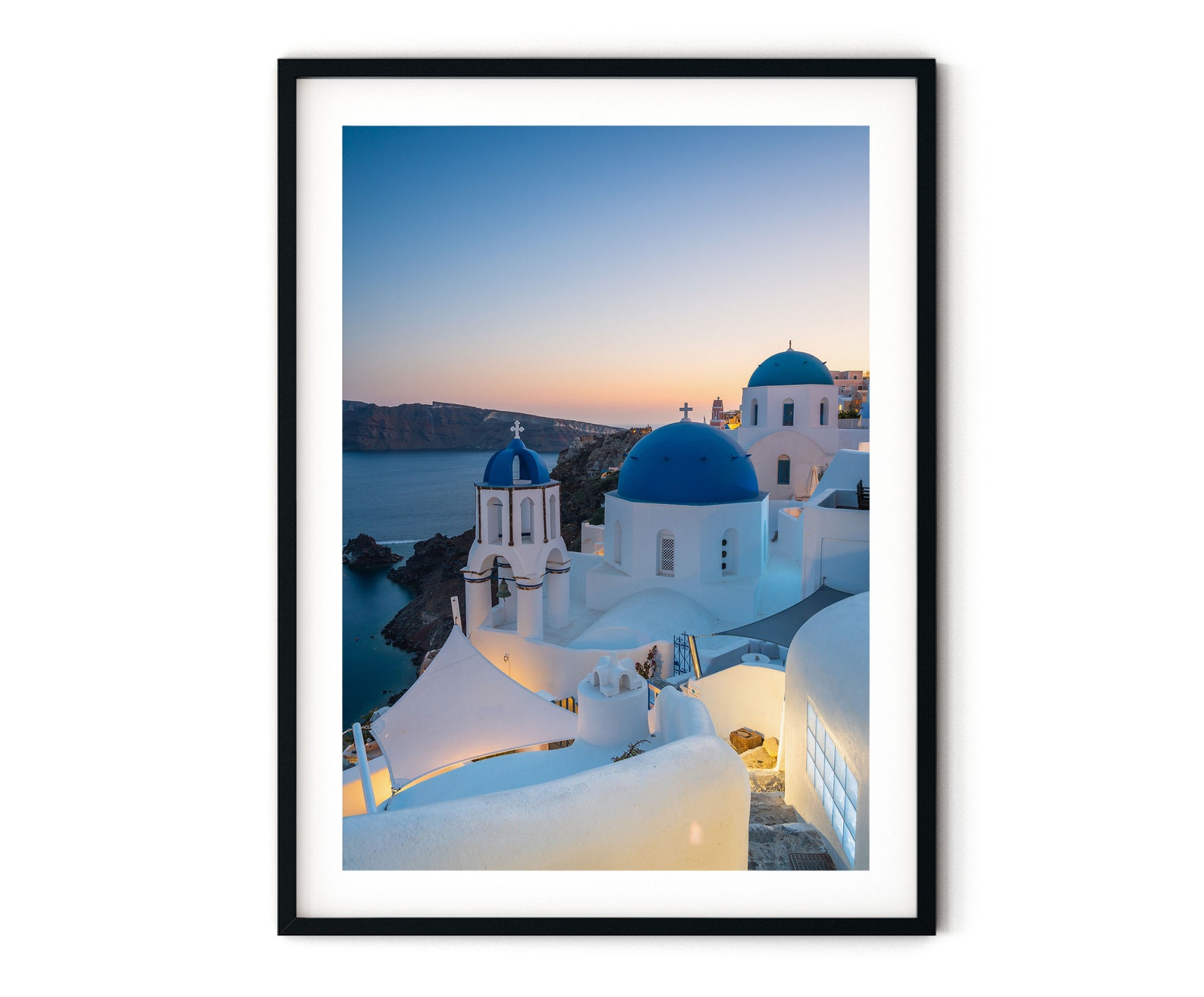 Greece Wall Art Santorini Sunset Photo Print Coastal Framed Etsy