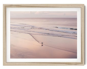 Kunstdruck „Surfen“, Wandbild „Ozean“, Küsten-Wanddeko, minimalistisches Strand-Wandbild, Geschenk für Surfer