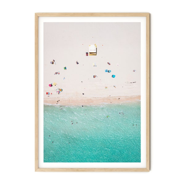 Beach Aerial Print | Miami Beach Photo, Summer in Florida Framed Wall Art | Fine Art Photography, Large Print Gift for Girlfriend