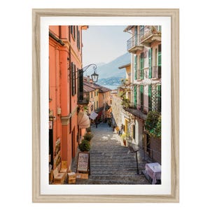 Stampa del Lago di Como, arte murale italiana, Bellagio, Italia, opere d'arte con o senza cornice per l'arredamento della casa, fotografia artistica, regali italiani