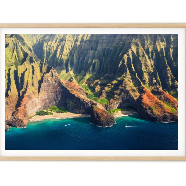 Na Pali Küste Druck, Kauai Hawaii Foto, Küsten Dekor, Hawaii Kunstwerk, Reise Landschaft Wandkunst, bunte Drucke, Fine Art Fotografie