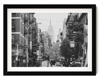 Little Italy Black and White Print: Manhattan Fine Art Photography, Framed New York Wall Art