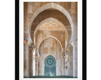 Framed Moroccan Wall Art, Arabic Archway Fine Art Print, Morocco Photography for Home Decor