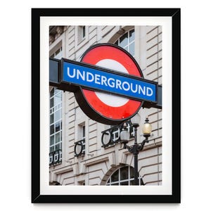 London Wall Art, Underground Sign Photo Print, Tube Station Framed Artwork, Fine Art Photography, Extra Large Gift for the Home
