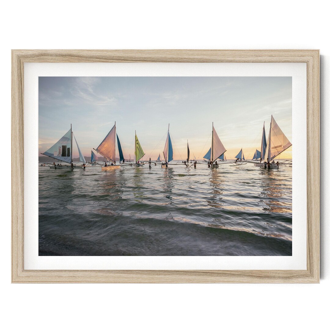 Fine Art Sailboats Sunset Print: Nautical Wall Decor, Coastal ...