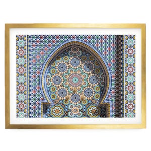 Moroccan Wall Art, Mosaic Fountain Print, Islamic Art Print, Geometric Artwork Colorful Travel Poster, Fine Art Photography, Morocco Gifts
