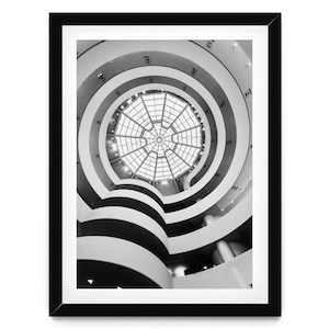 Guggenheim Museum Staircase Print: Black and White NYC Architectural Fine Art