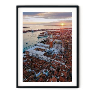 Venice Print, Italian Fine Art Photography, Venice Sunset Picture, Aerial Photo, Italy Framed Artwork, Travel Photo Gift, Bedroom Wall Decor