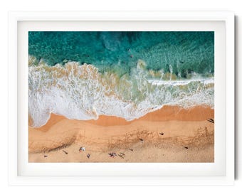 Minimalist Beach Print, Aerial Ocean Photography, Coastal Artwork for Home Decor