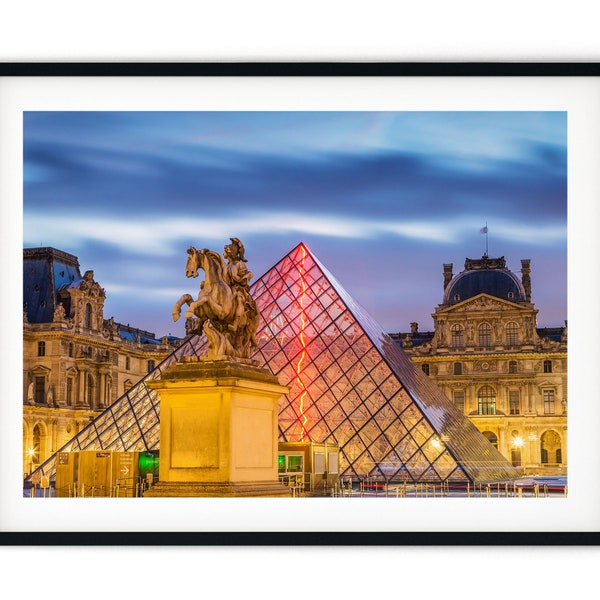 Louvre at Night Art Etsy