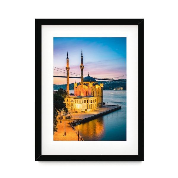 Istanbul Print, Mosque Photo, Bosphorus Print, Islamic Wall Art, Turkish Wall Art, Colorful Travel Poster, Fine Art Photography, Turkey Gift