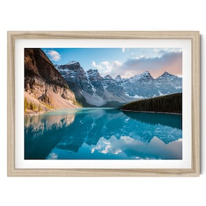 Mountain Wall Art, Moraine Lake Canada Print, Canadian Rockies Banff National Park Photo, Framed Artwork, Fine Art Photography, Boho Decor