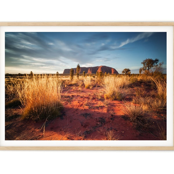 Uluru Print | Australian Landscape Photo, Australia Wall Art, Red Desert Outback Framed Photo, Fine Art Photography, Large Gift for Her