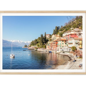 Lake Como Print,  Italy Wall Art, Varenna Town Photo, Mountain Lake Framed Artwork, Fine Art Photography, Extra Large Art Gift, Italian Art