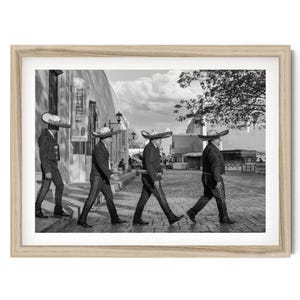 Mexican Mariachi Photography Print: Black and White Mexico Travel Poster