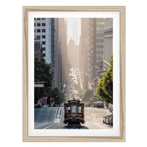 San Francisco Wall Art, Cable Car Framed Print, California Street Extra Large Photo, Fine Art Photography, Office Decor