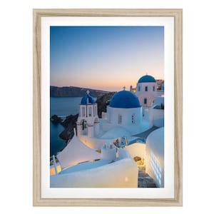 Greece Wall Art, Santorini Sunset Photo Print, Coastal Framed or Unframed Wall Art, Fine Art Photography, Extra Large Gift for Her