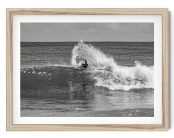 Schwarzweiß Surf Fotografie Druck: Hawaii Ocean Wave Art