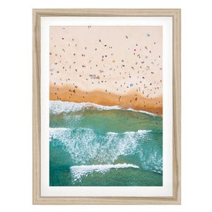 Beach Aerial Print, Coastal Wall Art, Miniature People Photo, Minimalist Artwork, Framed Print, Fine Art Photography, Australia Gifts