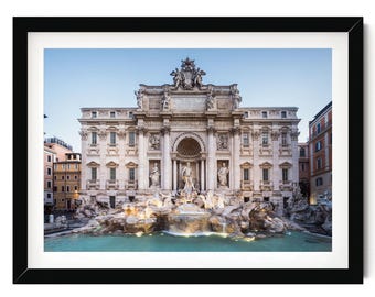 Trevi Fountain Print, Rome Italy Wall Art, Italian Architecture Framed or Unframed Artwork, Fine Art Photography, Large Horizontal Art
