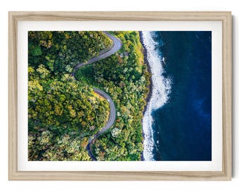 Road to Hana Aerial Print: Hawaii Coastal Fine Art Photography
