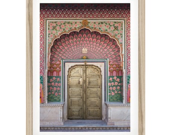 Lotus Gate Print, Indian Wall Art, Jaipur Palace, Rajasthan Photo, Framed or Unframed Artwork, Fine Art Photography, India Gift for Her