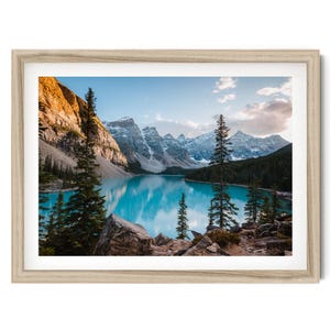 Framed Lake Moraine Print: Banff Mountain Landscape Photography, Canadian Rockies