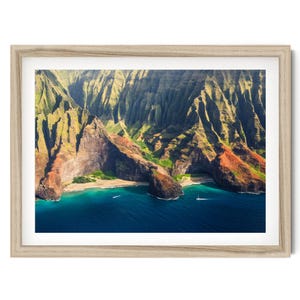 Na Pali Coast Print, Kauai Hawaii Photo, Coastal Decor, Hawaiian Artwork, Travel Landscape Wall Art, Colorful Print, Fine Art Photography