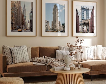 New York 3er-Set Fotografie Drucke: Moderne Architektur Wandkunst, NYC gerahmt Kunst