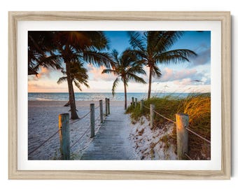 Wschód słońca w Key West, wydruk: Fotografia Smathers Beach, sztuka ścienna na Florydzie