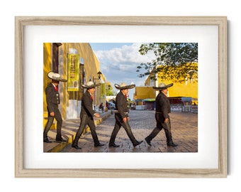 Mexican Wall Art, Mariachis Print, Boho Wall Decor, Mexican Decor, Mexico Travel Poster, Framed Print, Fine Art Photography, Unique Gifts