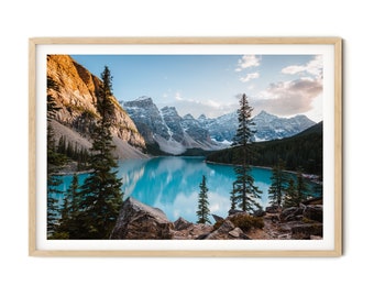 Lake Wall Art, Mountain Print, Banff Canada, Lake Moraine Photo, Canadian Rockies Landscape Framed Artwork, Fine Art Photography, Home Decor