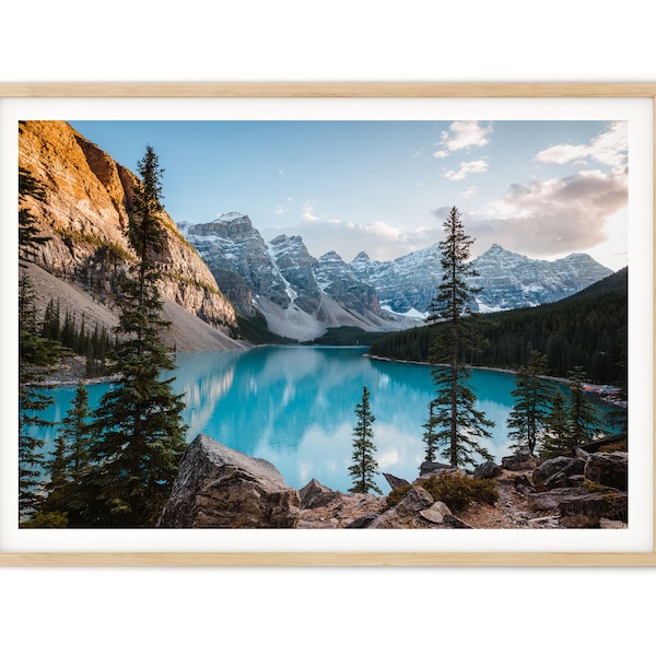 Lake Wall Art, Mountain Print, Banff Canada, Lake Moraine Photo, Canadian Rockies Landscape Framed Artwork, Fine Art Photography, Home Decor