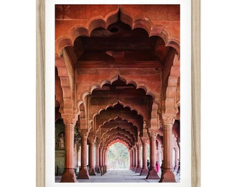 Red Fort Print, Indian Wall Art, Delhi India Photo, Archway Poster, Framed or Unframed Artwork, Fine Art Photography, Oriental Photo Gift