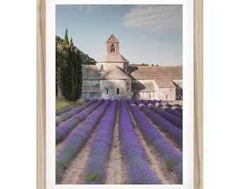 Framed Senanque Abbey Photo, Provence France Wall Art, Lavender Field Print