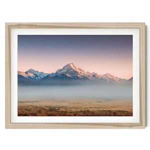 Fine Art New Zealand Print, Mount Cook Sunrise Framed or Unframed Artwork for Home Decor, Calming Wall Art, Nature Photography