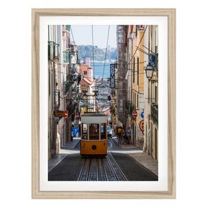 Lisbon Print, Yellow Tram Photo, Portugal Wall Art, Old Town Framed Wall Decor, Fine Art Photography, Extra Large Gift for Girlfriend