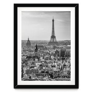 Fine Art Paris Black and White Print, Eiffel Tower Architecture Framed Wall Art for Contemporary Home Decor, Modern French Decor