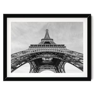 Fine Art Paris Print, Eiffel Tower Black and White Framed Wall Art for Home Decor, French Architecture Photography