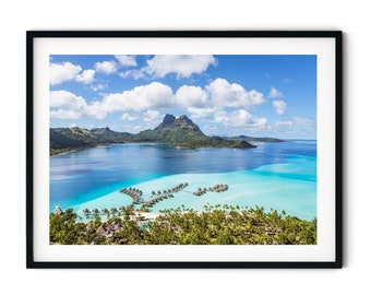 Bora Bora Print, Island Framed Artwork, Polynesian Art Print, Coastal Wall Art, French Polynesia Fine Art Photography, Bedroom Wall Decor