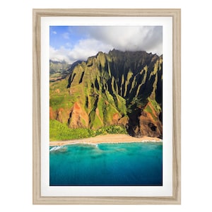 Kauai Wall Art, Napali Coast Print, Kalalau Beach Hawaii, Coastal Decor, Colorful Travel Poster, Fine Art Photography, Unique Photo Gift