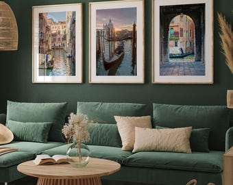 Venice Italy Set of 3 Prints: Italian Architecture Wall Art Photography