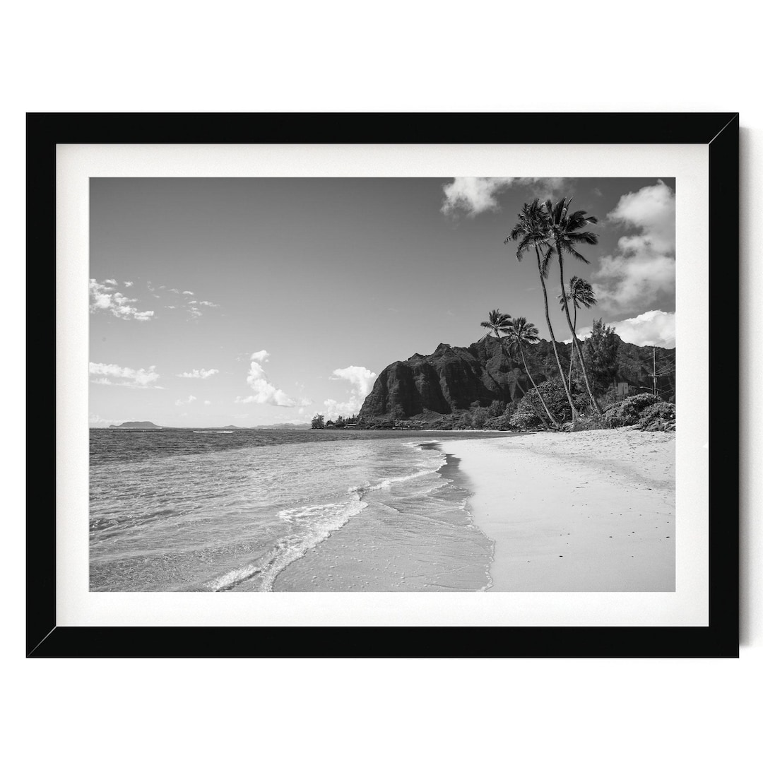 Fine Art Beach Print: Black and White Hawaii Photography, Coastal Wall ...